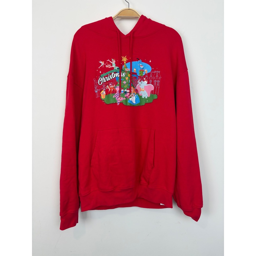 Disney Parks Christmas Holiday‎ Character Red Hoodie Pullover LG Unisex Adult